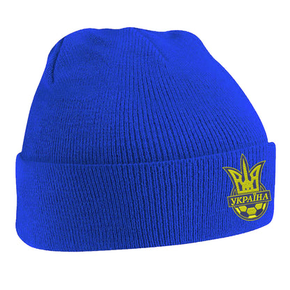 Old School Ukraine National Football Beanie Hat