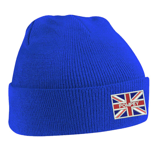 Pompey Coloured Union Jack Beanie Hat
