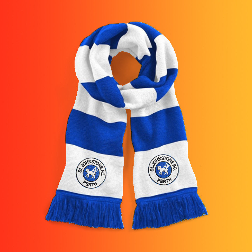 Retro Rangers St Johnstone Bar Scarf with Embroidered Badge