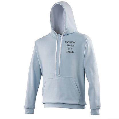 Fashion Stole My Smile Contrast Hoodie