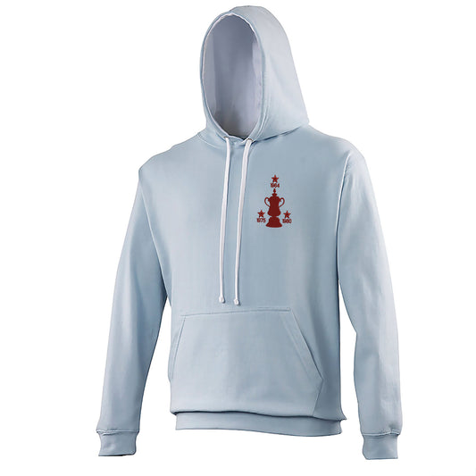 Retro West Ham Three Time Cup Winners Embroidered Contrast Hoodie