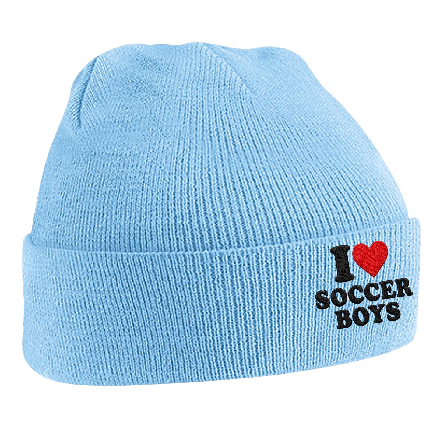 I Love Soccer Boys Beanie Hat