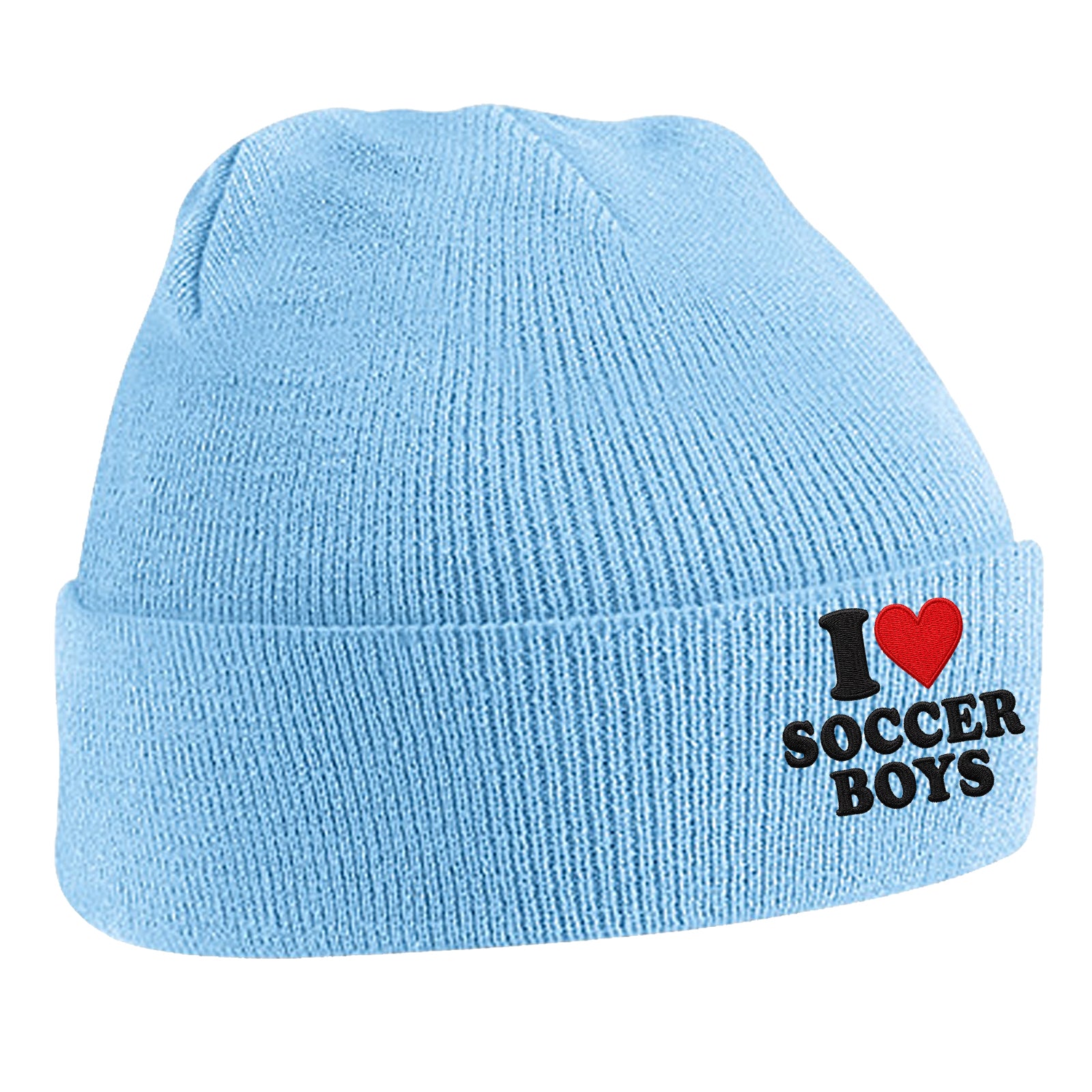 I Love Soccer Boys Beanie Hat