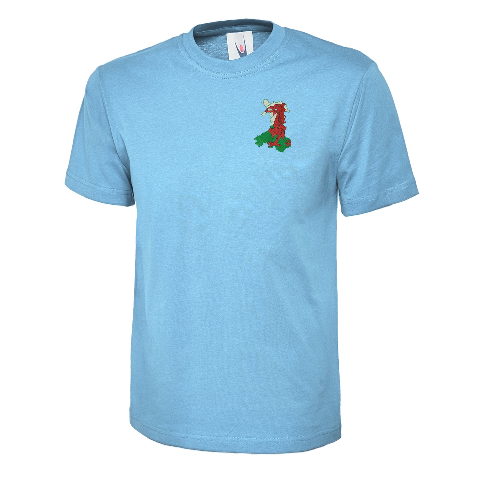 Wales Flag Map Embroidered Classic T Shirt