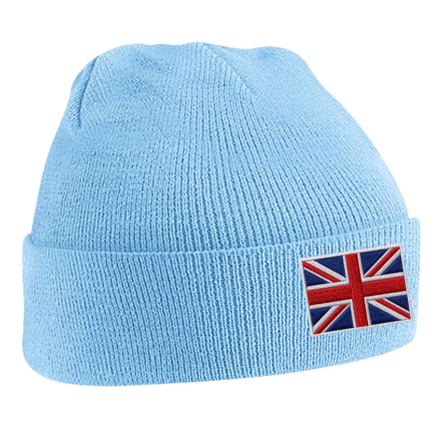 Union Jack Flag Embroidered Beanie Hat