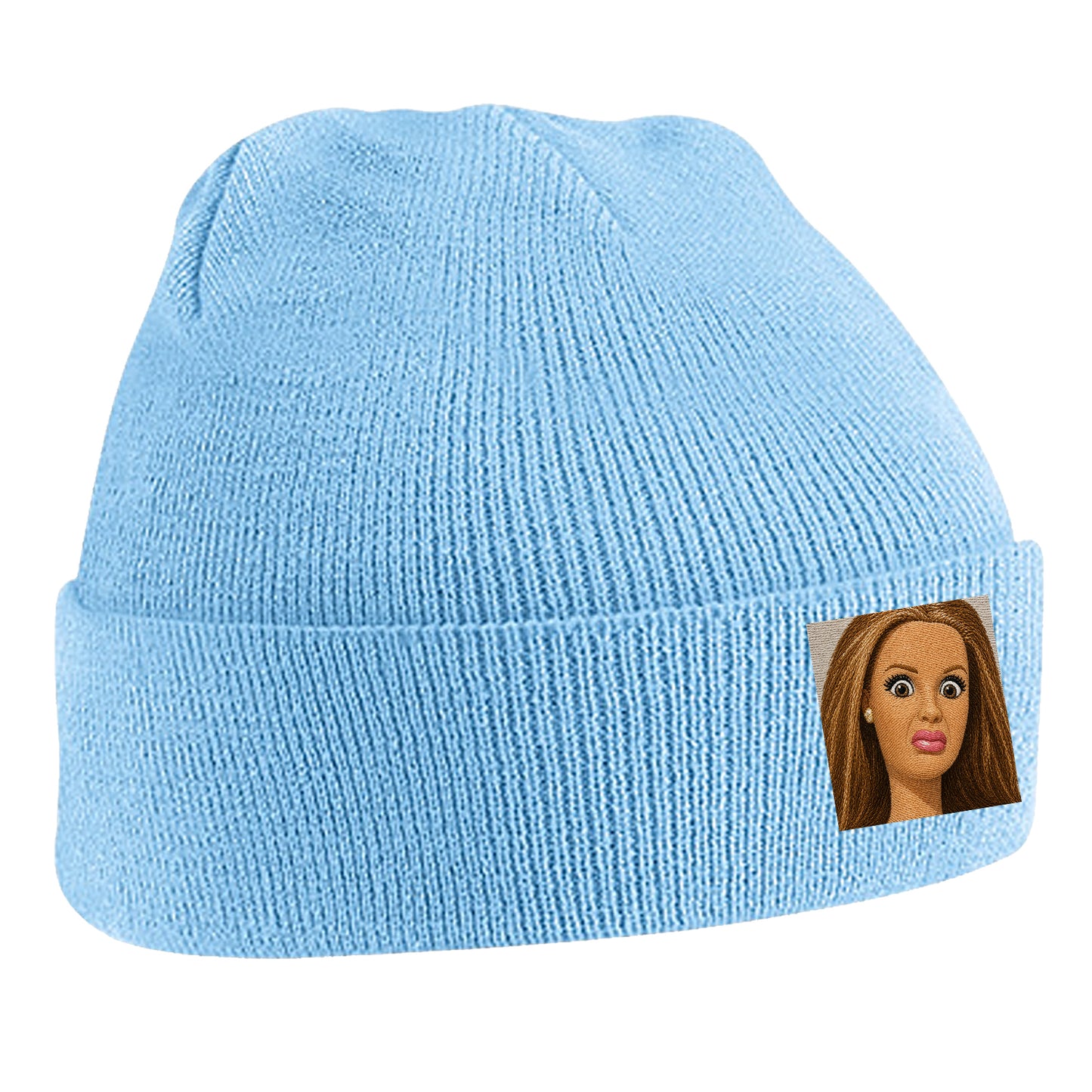 Funny Distressed Doll Face Meme Beanie Hat 