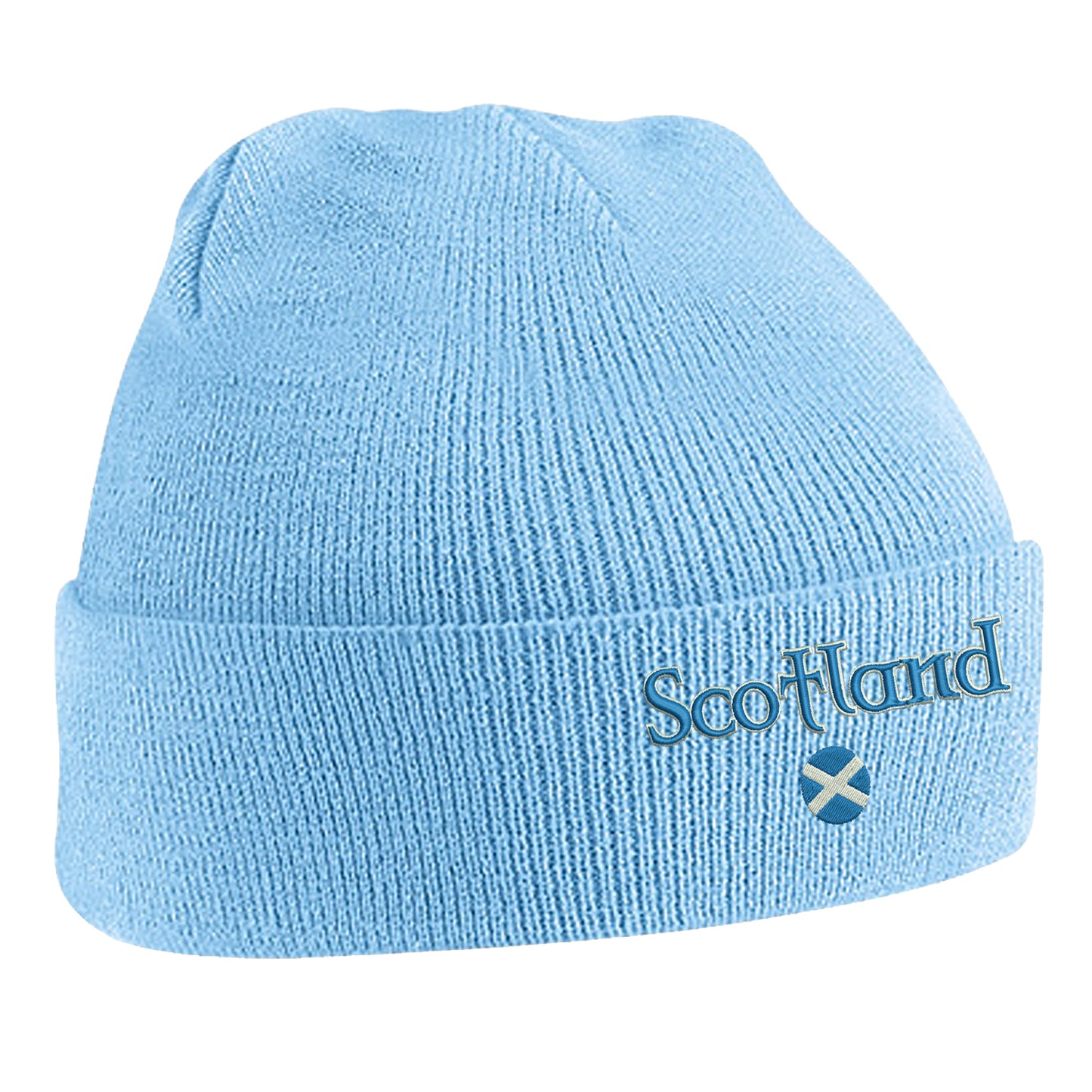 Scotland Circle Flag Embroidered Beanie Hat
