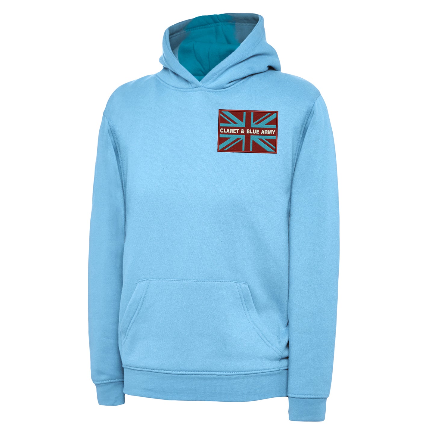 Claret & Blue Army Coloured Union Jack Hoodie