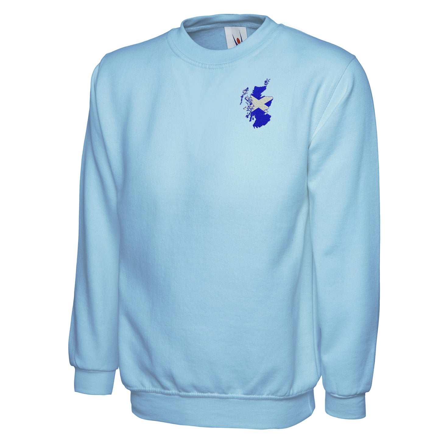 Scotland Flag Map Embroidered Classic Sweatshirt