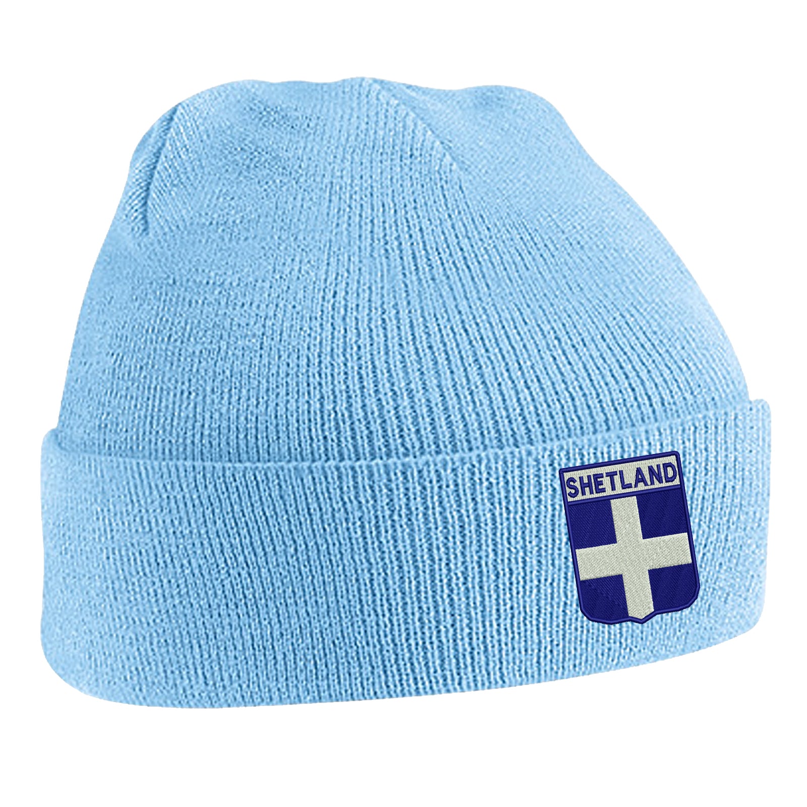Shetland Flag of Scotland Shield Beanie Hat
