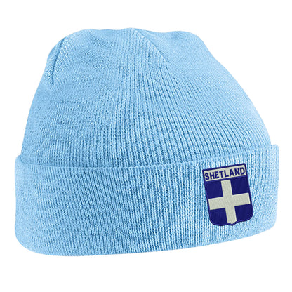 Shetland Flag of Scotland Shield Beanie Hat