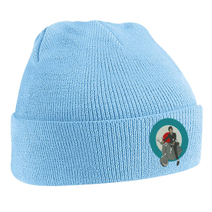 Retro MOD Scooter Embroidered Beanie Hat