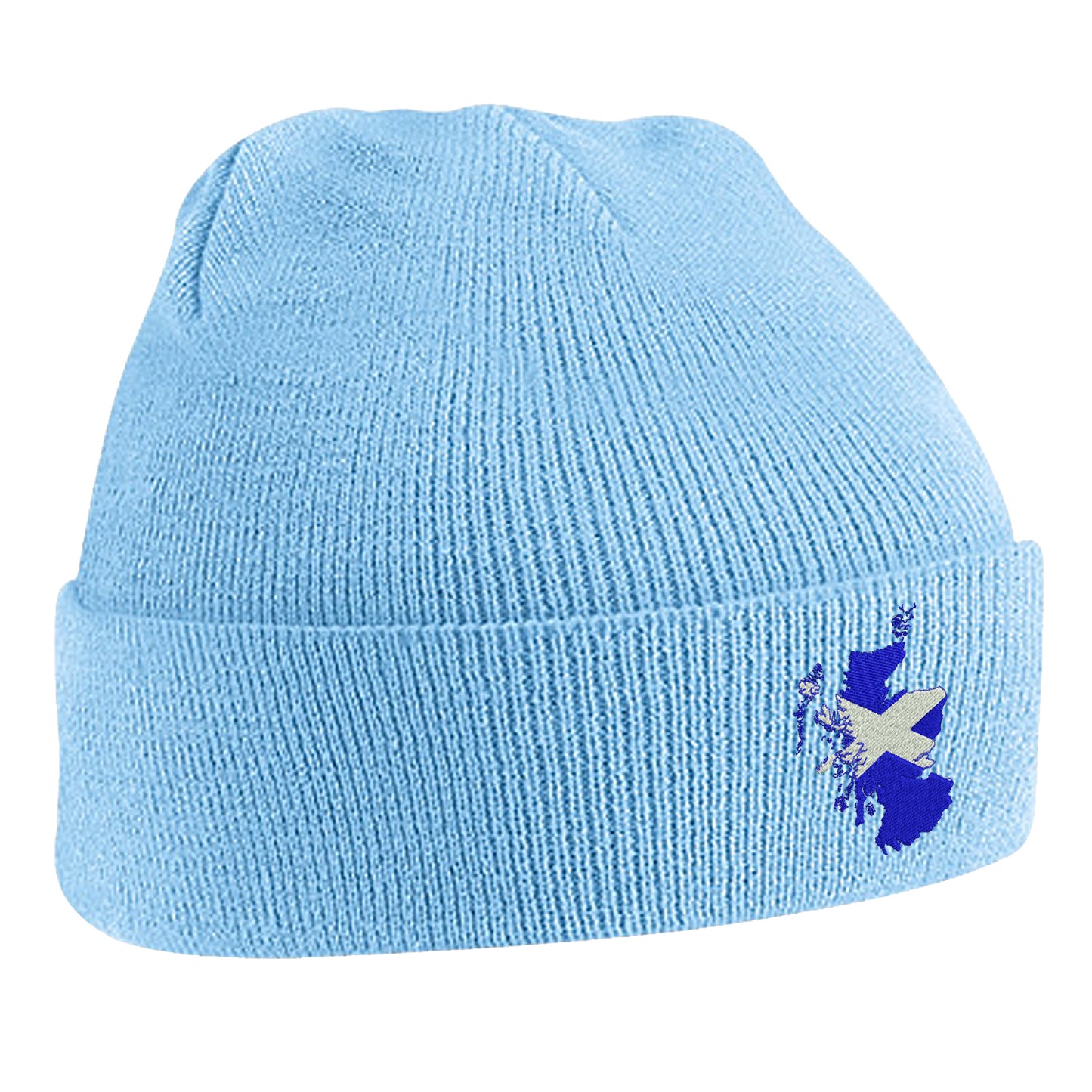 Scotland Flag Map Embroidered Beanie Hat