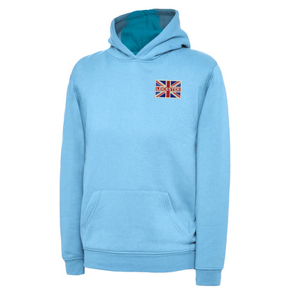 Leicester Coloured Union Jack Embroidered Children's Hoodie