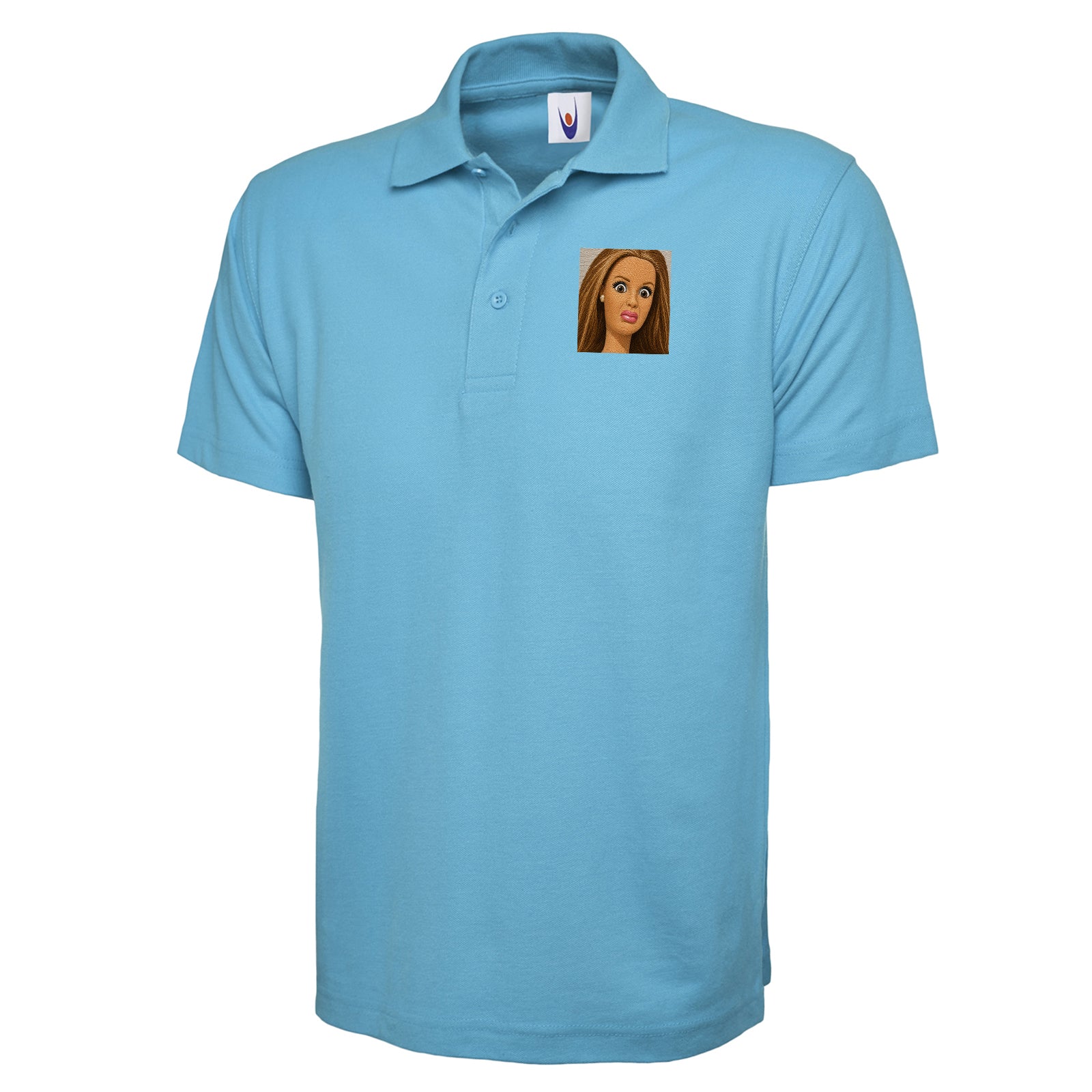Funny Distressed Doll Face Meme Polo Shirt