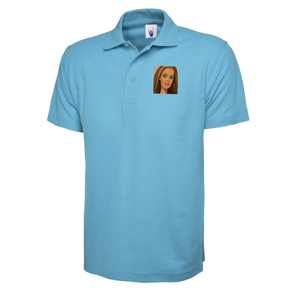 Funny Distressed Doll Face Meme Polo Shirt