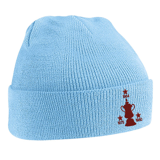 Retro West Ham Three Time Cup Winners Embroidered Beanie Hat