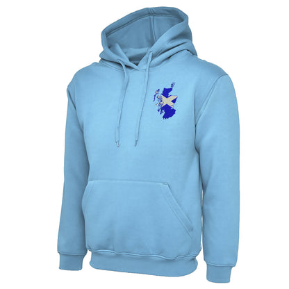 Scotland Flag Map Embroidered Hoodie