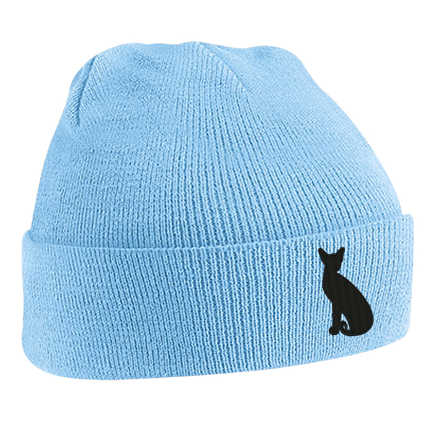 Siamese Cat Embroidered Beanie Hat