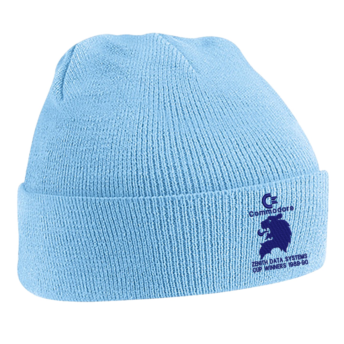 Retro Chelsea Zenith Data Systems Cup Winners 1989-90 Embroidered Beanie Hat