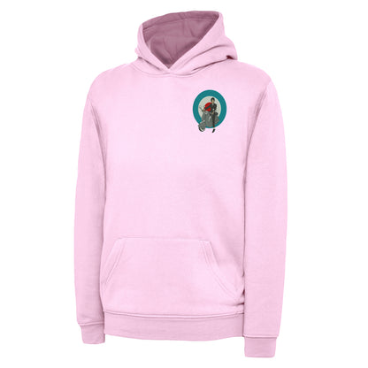 Retro MOD Scooter Embroidered Children's Hoodie