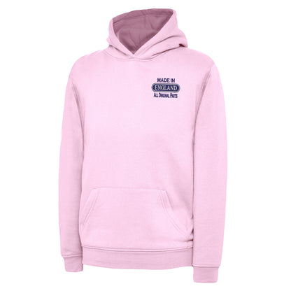 Made in England All Original Parts Embroidered Children's Hoodie