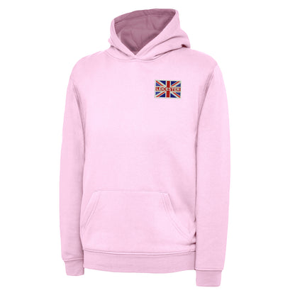 Leicester Coloured Union Jack Embroidered Children's Hoodie