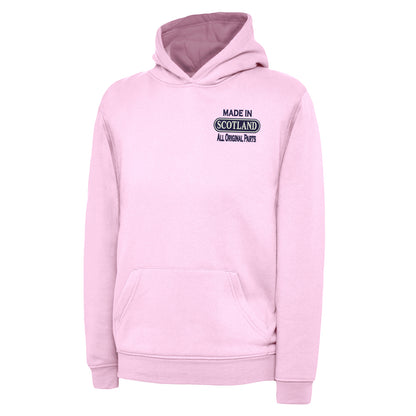 Made in Scotland All Original Parts Embroidered Children's Hoodie