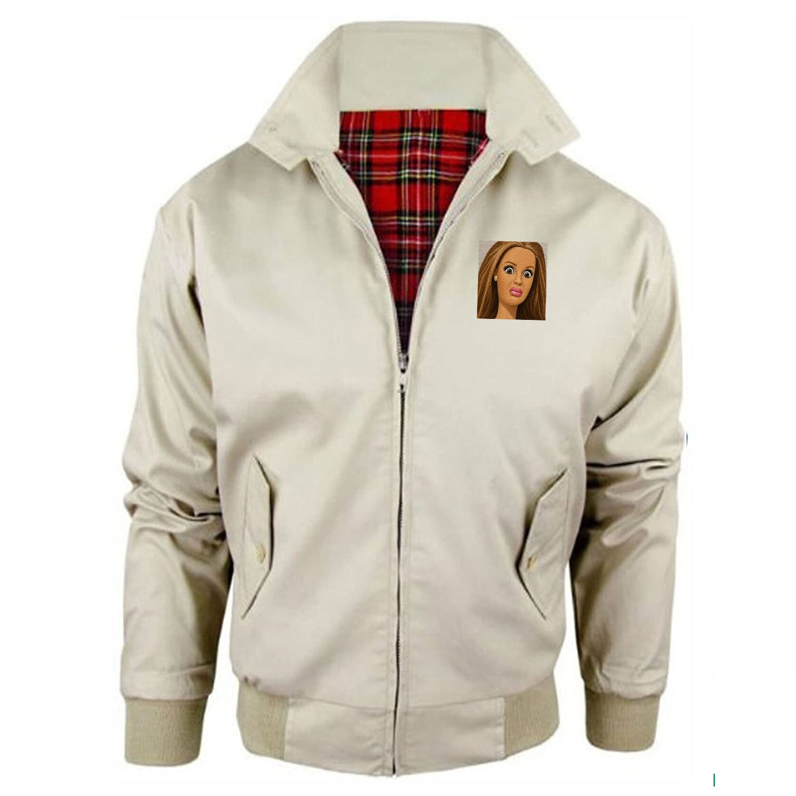 Funny Distressed Doll Face Meme Jacket Mens