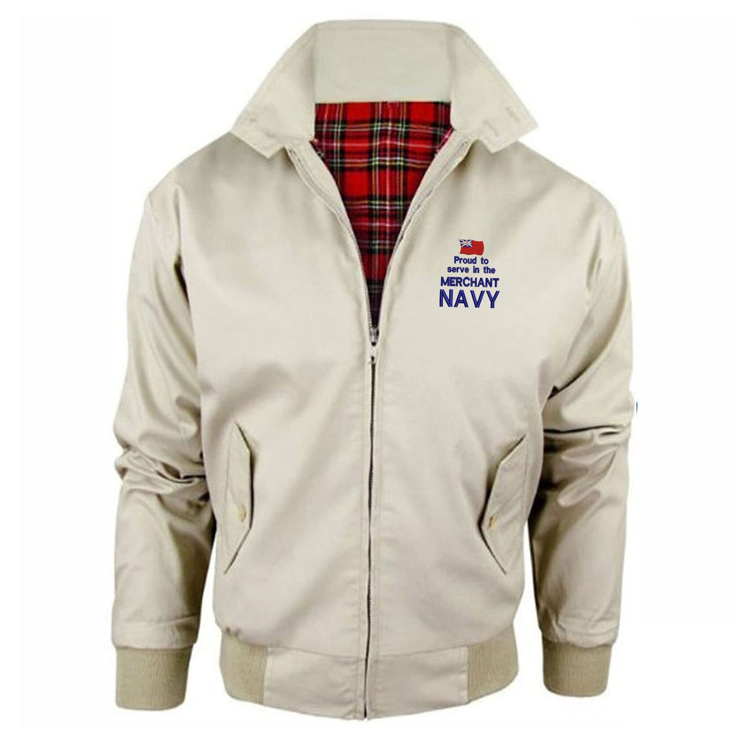 Proud to Serve in The Merchant Navy Embroidered Classic Harrington Jacket