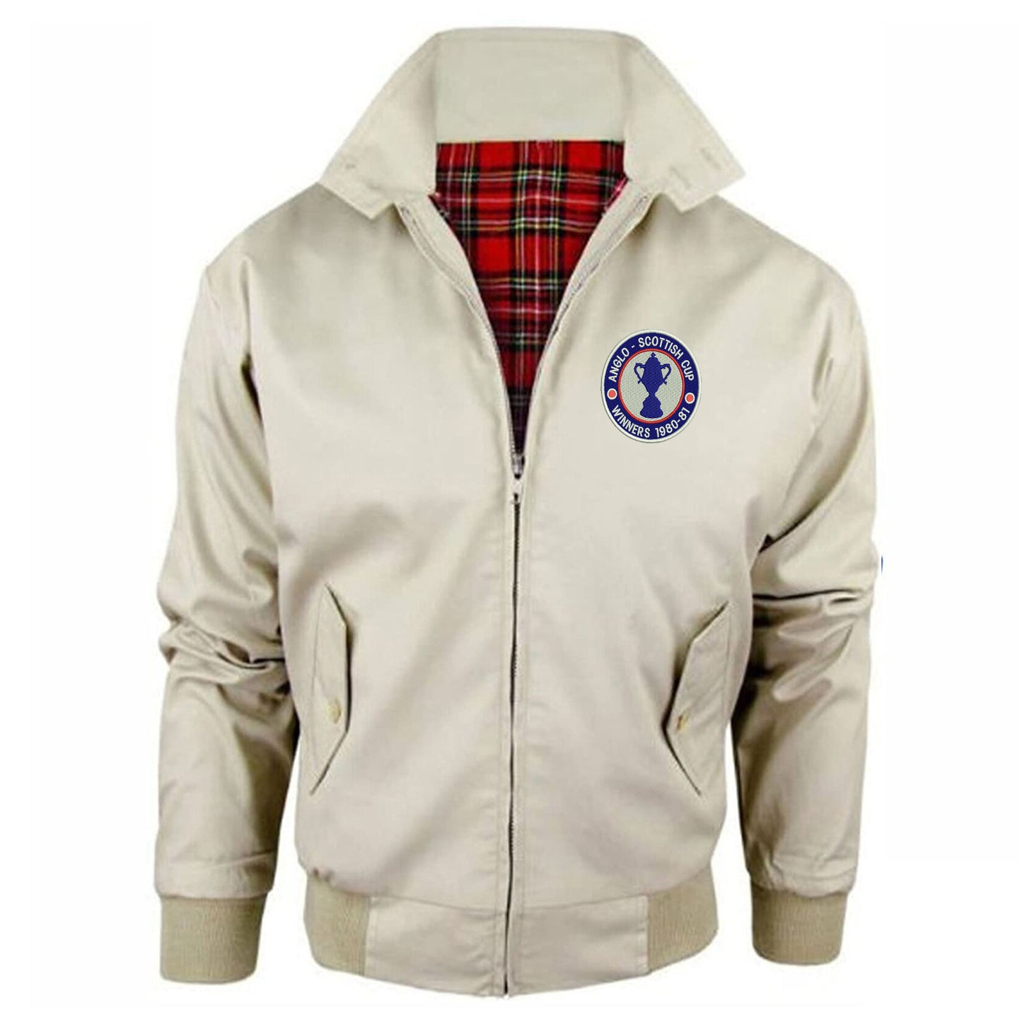 Retro Chesterfield Anglo-Scottish Cup Winners 1981 Embroidered Classic Harrington Jacket