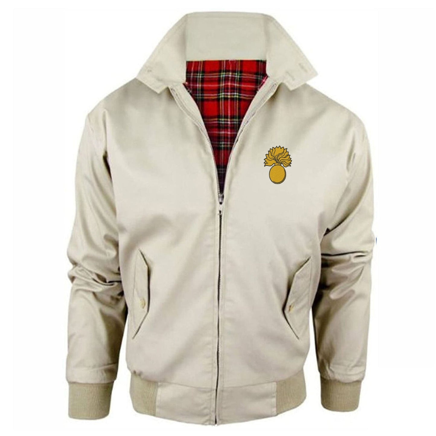 Grenadier Guards Cap Badge Embroidered Classic Harrington Jacket