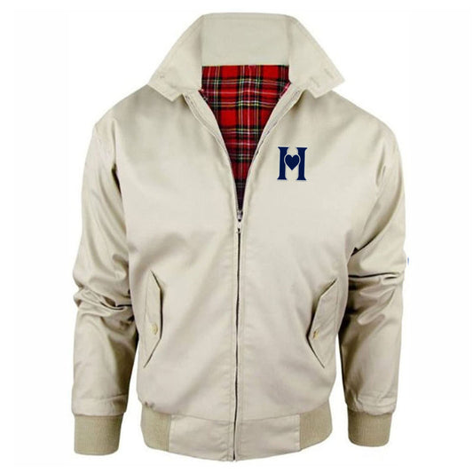 Retro Old School Hearts Football Jacket Mens