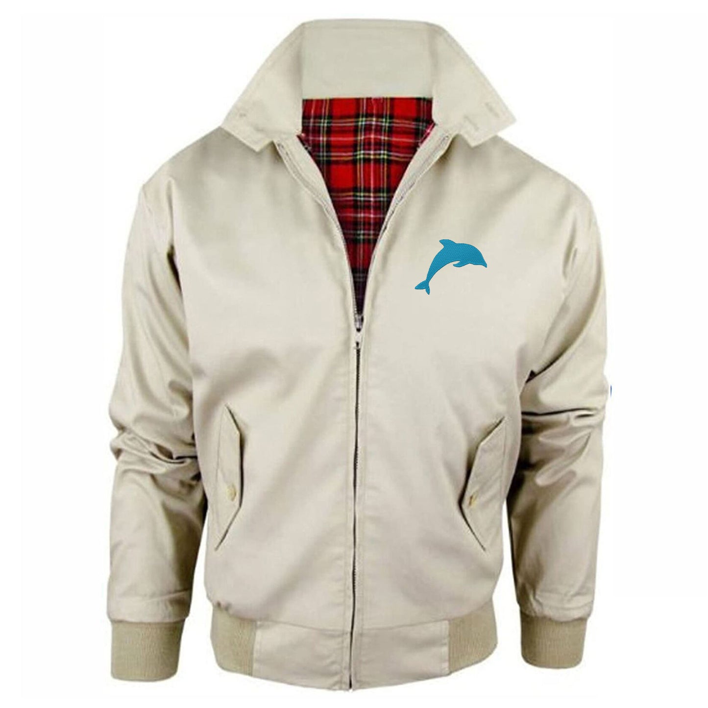 Dolphin Embroidered Classic Harrington Jacket