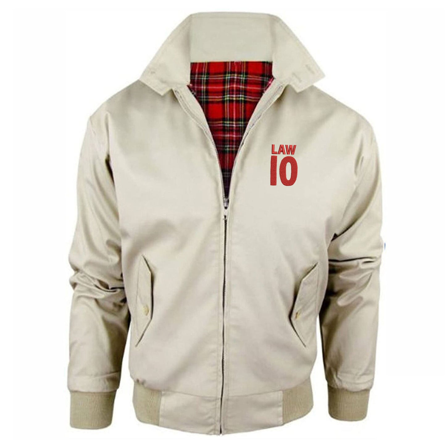 Law 10 Embroidered Classic Harrington Jacket