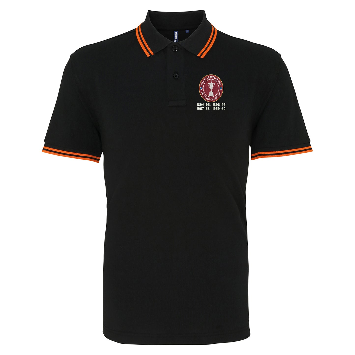 Hearts Scottish Champions Football Tipped Polo Shirt