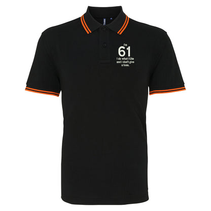 61st Birthday Tipped Polo Shirt