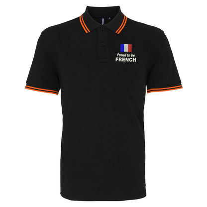 Proud to be French Embroidered Tipped Polo Shirt
