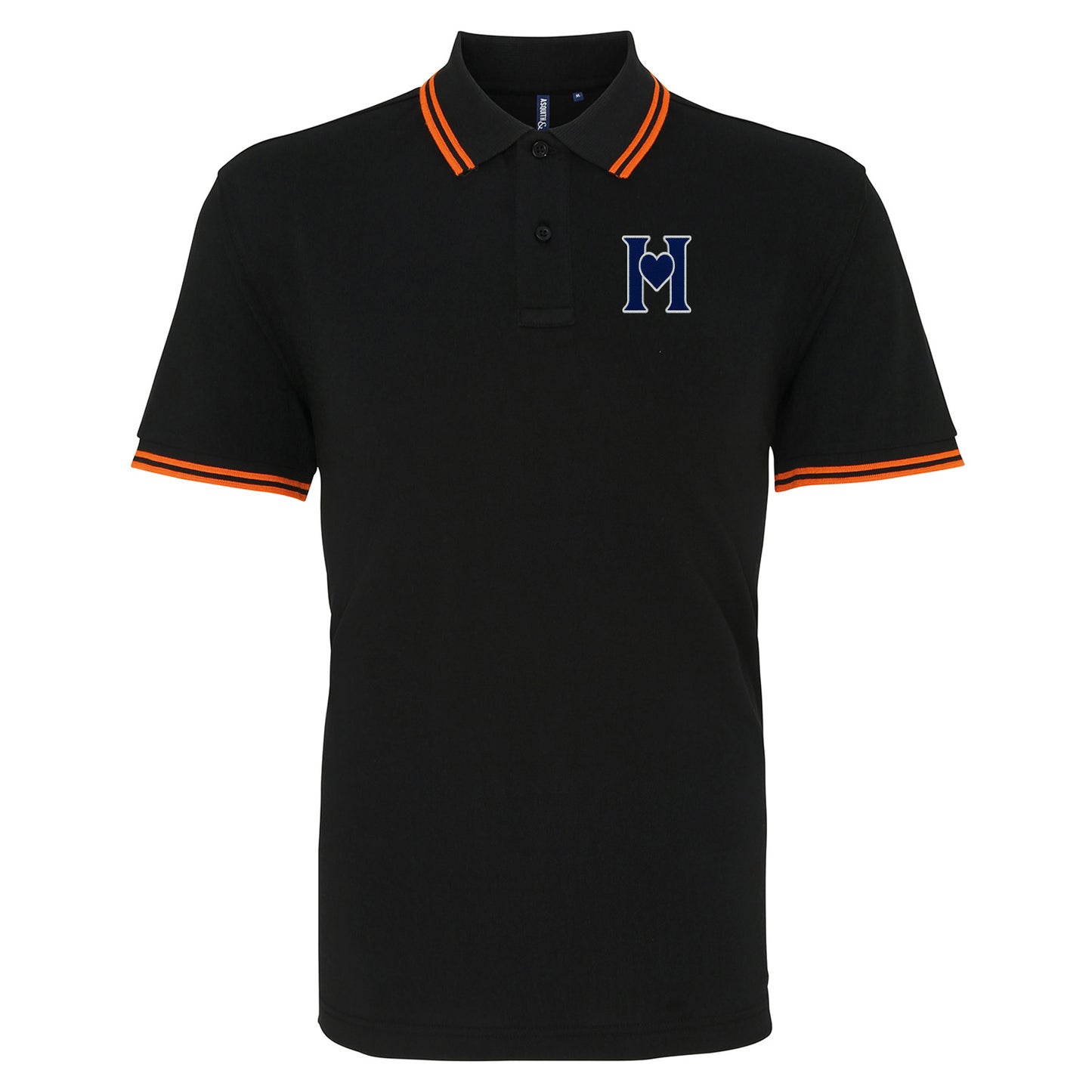 Retro Old School Hearts Football Tipped Polo Shirt