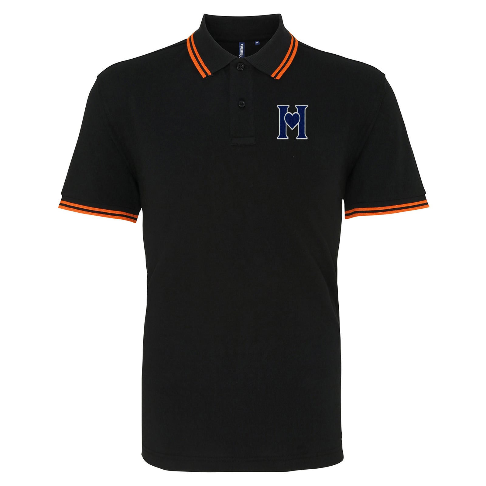 Retro Old School Hearts Football Tipped Polo Shirt