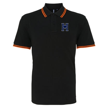 Retro Old School Hearts Football Tipped Polo Shirt