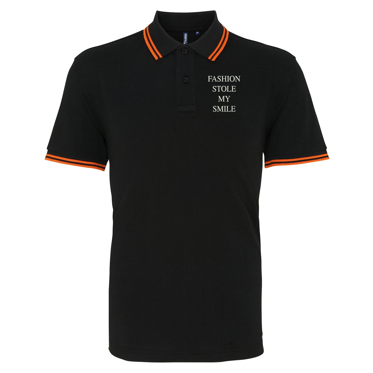 Fashion Stole My Smile Tipped Polo Shirt 