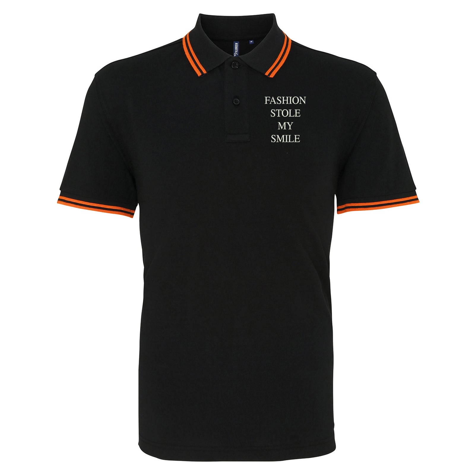 Fashion Stole My Smile Tipped Polo Shirt 