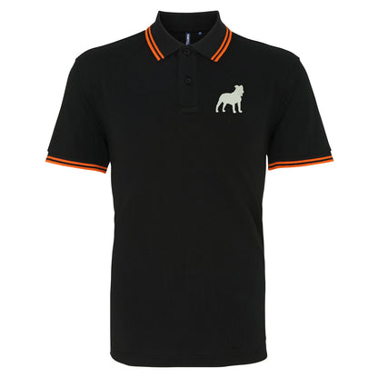 Staffordshire Bull Terrier Embroidered Tipped Polo Shirt