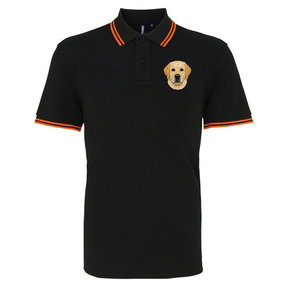 Labrador Dog Face Tipped Polo Shirt