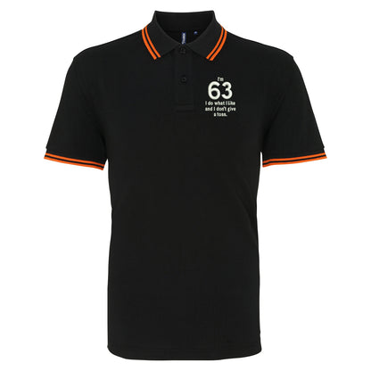 63rd Birthday Tipped Polo Shirt 