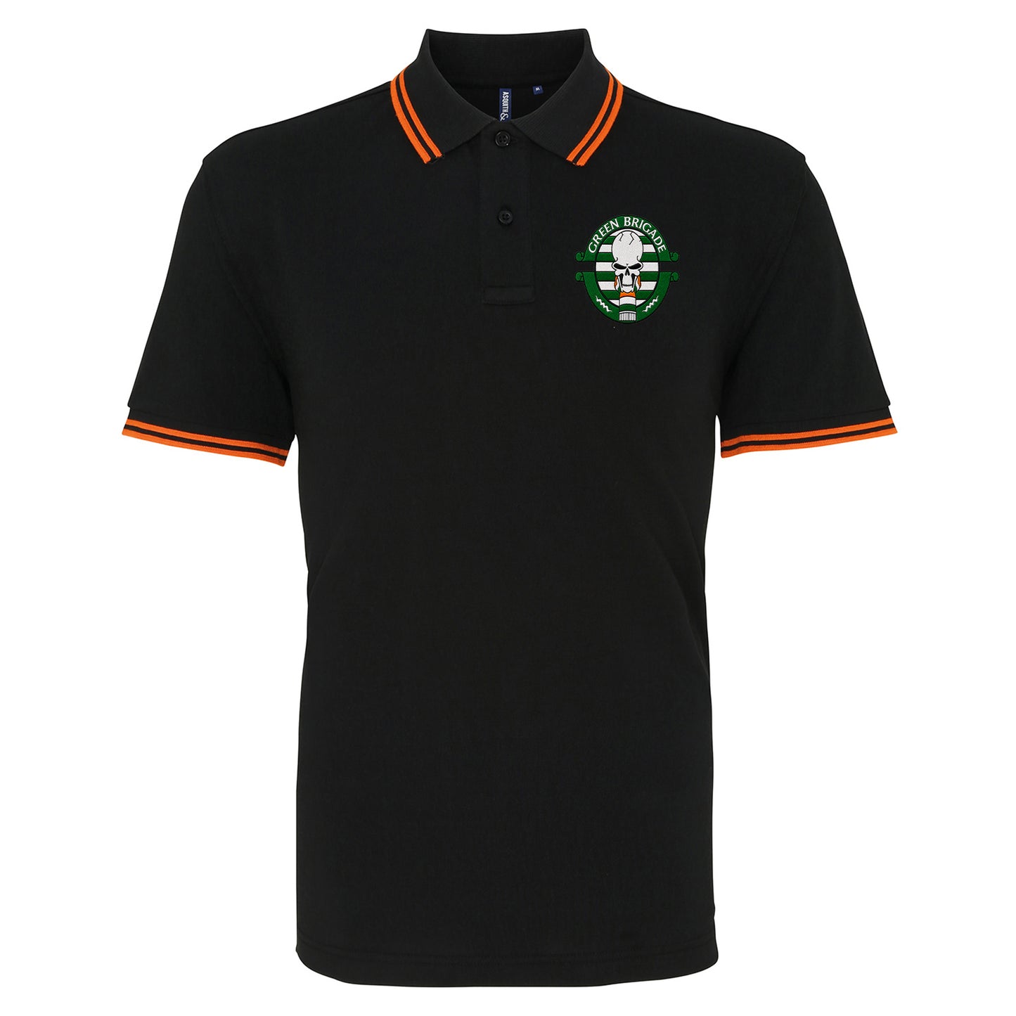 Green Brigade Celtic Football Tipped Polo Shirt 