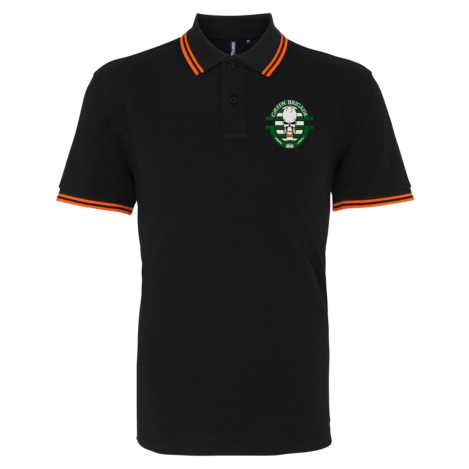 Green Brigade Celtic Football Tipped Polo Shirt 
