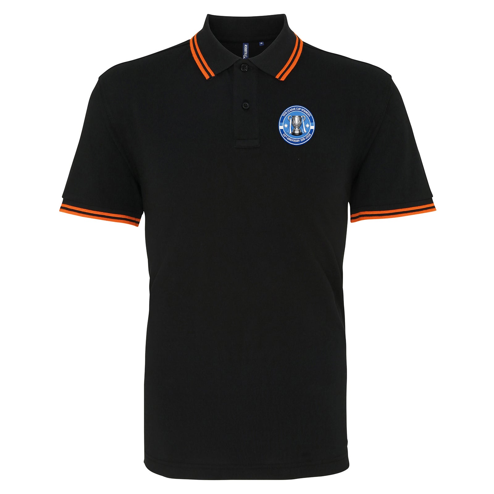 Man City League Cup 1975-1976 Tipped Polo Shirt