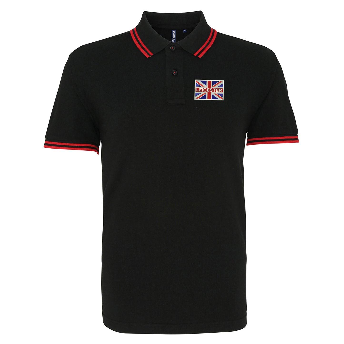 Leicester Coloured Embroidered Union Jack Tipped Polo Shirt